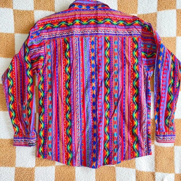 ROCKIES VINTAGE WESTERN BUTTON UP LONG SLEEVE SIZE XL - Picture 6 of 7